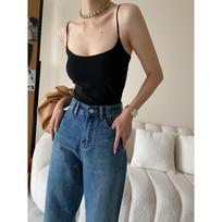 With Chest Pads Thin Straps Slim One Neck Halter Tank Bottoming Summer XL chaki