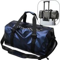Waterproof Bag Trolley Handbag Tote Bag Load Clothes Gym Bag Dry Wet Sports Sports Backpacks 49*24*24cm mėlyna
