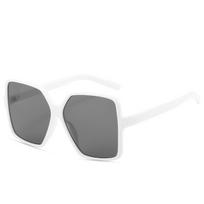 Fashion Oversized Women Sunglasses Plastic  Designer Square Vintage Retro Gradient Female Sun Glasses UV400 Oculos white