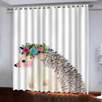 Blackout Curtain 3D Watercolour Animals Pattern Curtains 2 Panels Boys Girls Room Bedroom Decor Curtains Living Room Kids Room W70xH160cmx2&Grommet Top