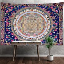 Indija Jogos kilimėlis Mandala Gobelenas Sienų pakabinimas Boho dekoras Sienų audinys Psichodelinis Hipis Tapzi Sienų kilimas Raganavimo dekoras 95x70cm