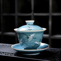 Xianhe Ceramic Sancai Cover Bowl Household Tea Cup Kung Fu Tea Set Single Tea Can Respected Tea Bowl Tea Cup Tea Washing Coaster