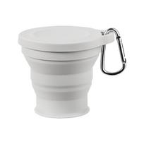 Portable Silicone Folding Cup Mountain Camping Outdoor Travel Retractable 180ml Mini Coffee Cup Drinking Cup With Cover Reusable 180ml white