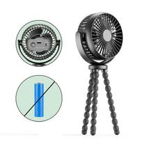 Portable Stroller Fan Hand USB Electric Fan Powered Small Folding Rechargeable Fans Mini Ventilator Silent Table Outdoor Cooler black