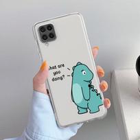 Skaidrus dėklas Samsung Galaxy A52 A12 A51 A32 A21s A71 A32 A22 50 A70 A31 A72 5G telefono dangtelis Mažas dinozauras Mielas Coque Capa Samsung A73 5G gray