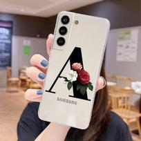 Skaidrus dėklas, skirtas Samsung Galaxy S22 S20 FE S21 S10 S9 Plus Note 20 Ultra 10 Lite 9 Soft TPU Phone Shell Letters DIY Gėlė Samsung S22 5G white