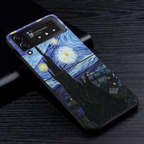 Paintings Starry Night Van Gogh Case for Samsung Galaxy Z Flip3 5G Flip4 Black Hard Cell Phone Cover Z Flip 4 3 PC Shell Zflip3 Samsung Z Flip3 5G gray