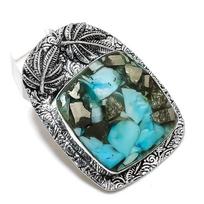 Natural Copper Amazonite Gemstone 925 Sterling Silver Jewelry Pendant 1.97  r0m87