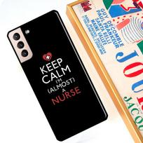 Vaistas Būk rami, aš esu slaugytoja dėklas, skirtas Samsung Galaxy S22 S21 Note 20 Ultra S8 S9 S10 Note 10 Plus S20 FE, galinis dangtelis Note 20 Ultra red