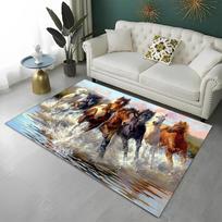 3D Pentium Drąsus Arklys Gyvūnas Kilimas Kilimas Namų Svetainei Miegamajam Sofai Durų Kilimėlis Dekoras, Vaikų Plotas Kilimas Neslystantis Grindų Kilimėlis 40x60cm gray