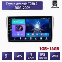 Automobilių radijas, skirtas Toyota Avensis T250 2 2003-2009 GPS navigacija 2din 1+16GB 1+16GB gray