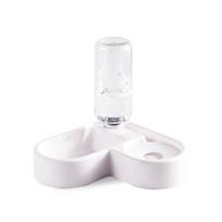 Dog and Water Dispenser Small and Medium Sized Dog and Food Basin Bowl Automatic Water Dispenser Pet Products white
