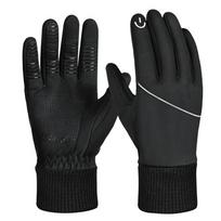 Unisex Žieminės Pirštinės Viso Piršto Jutiklinio Ekrano Pirštinės Dviračių Pirštinės Neslystančios Dviračių Polar Fleece Šiltos Vairavimo Bėgiojimo Pirštinės S juoda