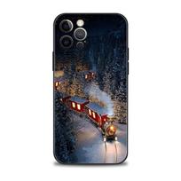 Minkštas silikoninis dėklas telefonui iPhone 14 13 12 11 Pro Max 6 6S 7 8 Plus X XS XR 12 13 Mini Korpusas Kalėdų eglutė Briedis iPhone 14 black