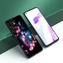Mielas animacinis gyvūnas lapė telefono dėklas, skirtas OnePlus 7T 8T 9RT 10R Pro 6T Nord 2T CE2 N10 N20 N100 N200 ACE 5G, minkštas TPU, juodas dangtelis OnePlus ACE 5G black