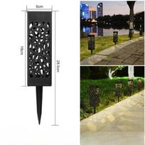 1500lm LED Solar Lawn Light Solar Powered Openwork Projection Light Garden Decoration Outdoor Retro Buried Lamp Yard Balcony Night Lamp Yellow light-1pcs-1500lm black