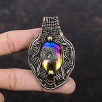 Titano Druzy Pakabukas Vario Viela Aptintas Pakabukas Brangakmenio Pakabukas Vario Viela Aptraukti Papuošalai Rankų Darbo Visiškai Naujas Pakabukas Moteriška Speciali Dovana black