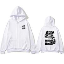 E36 Women Zip Hoodie Pocket Long Sleeve Oversize E36 Printing Women Sweatshirt Autumn Winter Loose High Quality Zip Hoodies Letter styles Hooded M black