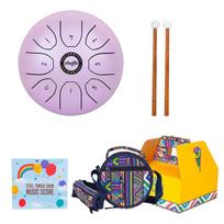 Plieninis liežuvio būgno bakas, 8 natos, 5,5 colio būgno mušamieji instrumentai su būgnų plaktukais violetinė