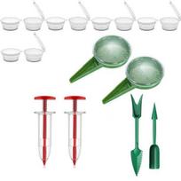 1Pc 2024 Mini Seed Spreader Handheld Garden Seed Planter Tool Sowing Seed Dispenser Seedling Dibber and Widger Set for Tiny Seeds white