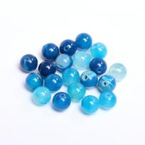 Accessory For Jewelry DIY Stone Stripe Agates Fashion Beads 4/6/8/10/12mm Spacer Beads Mobile Phone Chain 40/30/20/5Pcs Jewelry Making  beads 6mm/30Pcs mėlyna