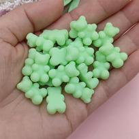 Pasidaryk pats Guminiai Mielas Meškiuko Karoliukai Apyrankės Vienspalviai Palaidi Karoliukai Juvelyrikos Gamybai Meškiuko Formos Karoliai 18*11mm 20vnt. 11*18mm 20Pcs mėtų žalios spalvos
