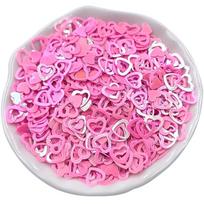 Stereo papuošalų priedai PVC pleistras 6,5*7mm 1000vnt Magic Color Tuščiaviduriai Meilės širdelės karoliukais blizgučiai mada about 6.5*7mm 1000Pcs giliai rausva spalva