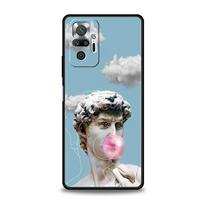 Art Aesthetic David Mona Lisa Phone Case For Xiaomi Redmi Note 13 12 5G 9S 9 8 10 11 Pro 4G 9T 13C 12C 10C 9C 9A 7 Pro Cover Redmi Note 10Pro gray