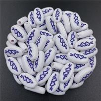 For Jewelry Making Necklace Bracelet Ellipse Plane Diy 10Pcs Handmade 10pcs DIY Spacer Alphabet Beads mėlyna
