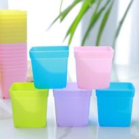 10 vnt Mini Basin Kvadratinis gėlių vazonas Sultingų augalų padėklai Sodo darželio vazonai Vazonai namų biuro dekoravimui „Pasidaryk pats“