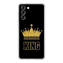 Telefono dėklas Samsung Galaxy S24 Plus S23 S22 S21 S20 FE Ultra 5G S10 S10E S9 Skaidrus Dėklas Pora Stilius Animacinis Karūna karalius Karalienė Samsung S24