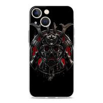 Prabangus skaidrus telefono dėklas iPhone 15 14 13 12 11 Pro Max XS X XR 7 8 Plus minkštas skaidrus smūgiams atsparus dangtelis Samurajaus Oni kaukė iPhone 14 Pro black