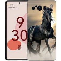 Running Horse Animal Phone Case For Google Pixel 8 7 6 Pro 6A 7A 5G Soft Silicone Shockproof TPU Black Cover Fundas Pixel 6