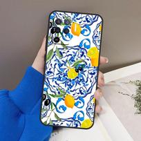 Mediterranean Lemon For OPPO Find X3 X5 Pro A9 A5 A31 2020 A15 A16 A52 A72 A1K A83 A91 A54 A74 A94 A53S Case OPPO A91 blue