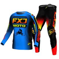 Motocross Jersey & Pant Kits lenktynių kostiumas Racer Gear Set Off-road MX Enduro MOTO Vyriški rinkiniai Moterų kalnų kalnų motociklų kombinacija M-32 blue