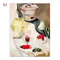 Abstract oil painting hot pot food Nordic Style Wall Art Canvas Print Painting Modern Living Room Decor Picture No Frame 21*30cm No Frame beige
