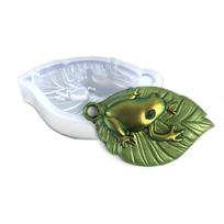 Silicone Decoration Mold Adorable Leaf Frog Shape Mold Keychain Mould Easy to Clean Casting Mould for Keyring Enthusiast