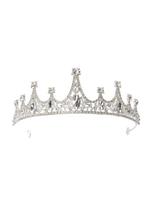 Princesės karūnos tiara vaikiška aukščiausios klasės krištolo galvos juosta mergaičių galvos juosta mažos mergaitės gimtadienio karūna kūdikio plaukų segtukas white