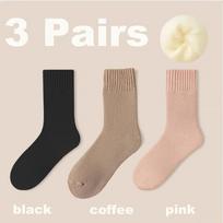 3 poros moteriškos kojinės vilnonės rudens žiemos šiltos sniego Markron spalvos storos pliušinės plaukuotos minkštos kojinės po gimdymo ant grindų miegui skirtos kojinės Sizes 34-40 beige