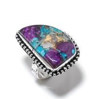 Spiny Oyster Gemstone Handmade 925 Sterling Silver Jewelry Ring Size 6 O2J25 gray
