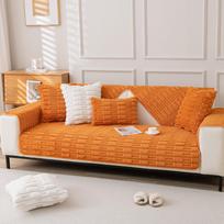 Naujas storas pliušinis sofos čiužinys Žieminis šiltas sofos kilimėlis Rankšluostis Neslystantis Universalus sofos užvalkalas Vaikams minkštas svetainės sofos pledas 30x50cm pillowcase oranžinė