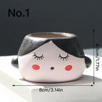 Cute Hand Painting Flower Pot Ceramic Succulent Pot Planter Home Decor Garden Decoration Desktop Ornaments Bonsai Plant Pot No.1
