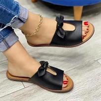 fashion Classic Designer New 2024 Women Flat Flip Flops Double Chain Sandal Slippers Shoes Women Lady Flats Slippers Sandals Shoes Woman 35 juoda
