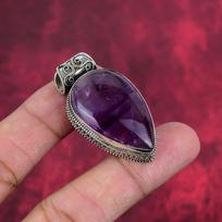 Ametisto Pakabukas Brangakmenių Papuošalai, 925 Prabuotas Sterlingų Sidabro Pakabukas, Dovana Moterims Rankų Darbo Pakabukas 1.81 Inches violetinė