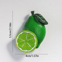 Dervos vaisių magnetinis pleistras 3D vaisių šaldytuvo lipdukas imituojantis maisto šaldytuvą magnetinis green