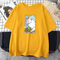 The Fool Sad Cat Meme Print Mans Tee Clothing Vintage Personality Street Tops All-math Oversize Short Sleeve Men Cotton T-Shirts S juoda