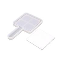 Handle Mirror Resin Molds Kit Heart/Square/Round Epoxy Resin Casting Mold for DIY Crafts Silicone Makeup Mirror Molds 3 white