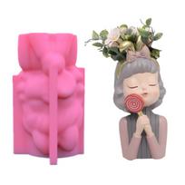 Succulents Flower Pot Resin Silicone Mold Suitable for Diy Garden Concrete Flower Pot Candle Holder Crafts Home Decor