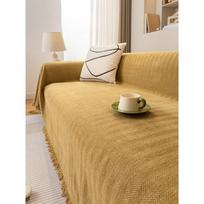 Herringbone Pattern Sofa Towel New Cover Cloth Sofa Cushion Four Seasons Universal High-end Full Cover Universal Cover Blanket 180*130cm beige