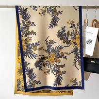 Naujas etninio stiliaus gėlėtas imituotas kašmyro šalikas moterims, žieminis, naujas, šiltas, pastorintas, ilgas žakardinis šalikas 66*192cm beige